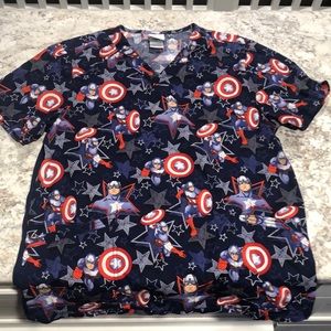 Men’s Captain American Scrub Top